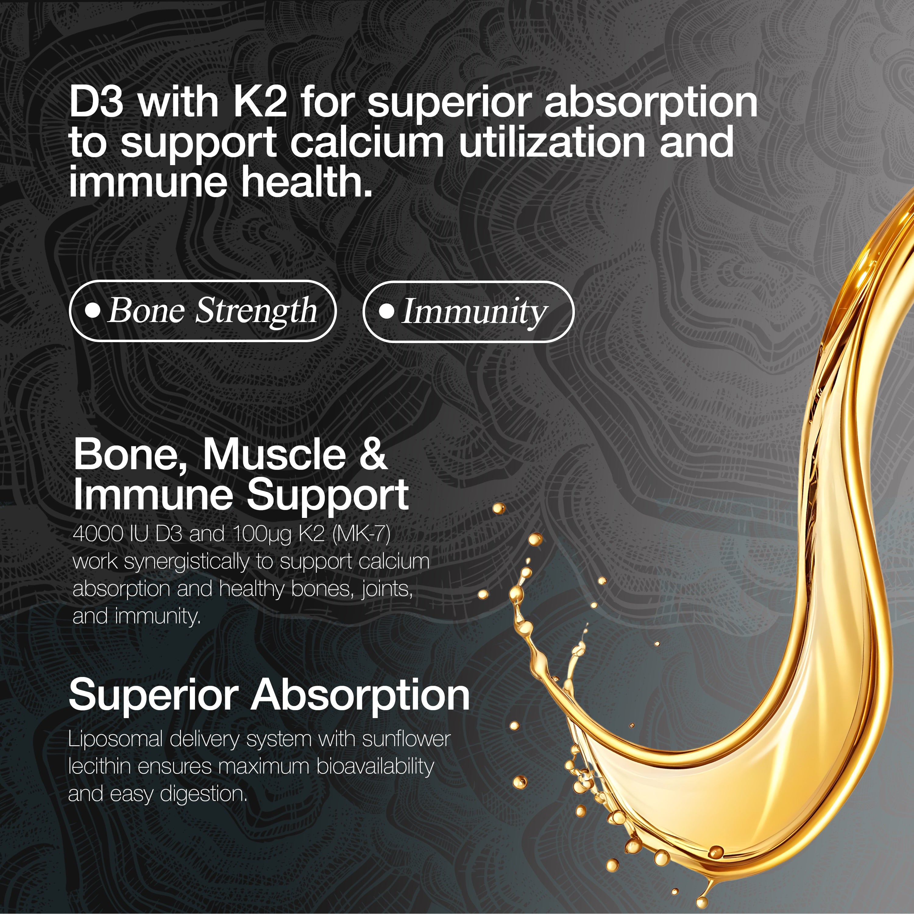 Vitamin D3 & K2 | Liposomal - EHC Sport