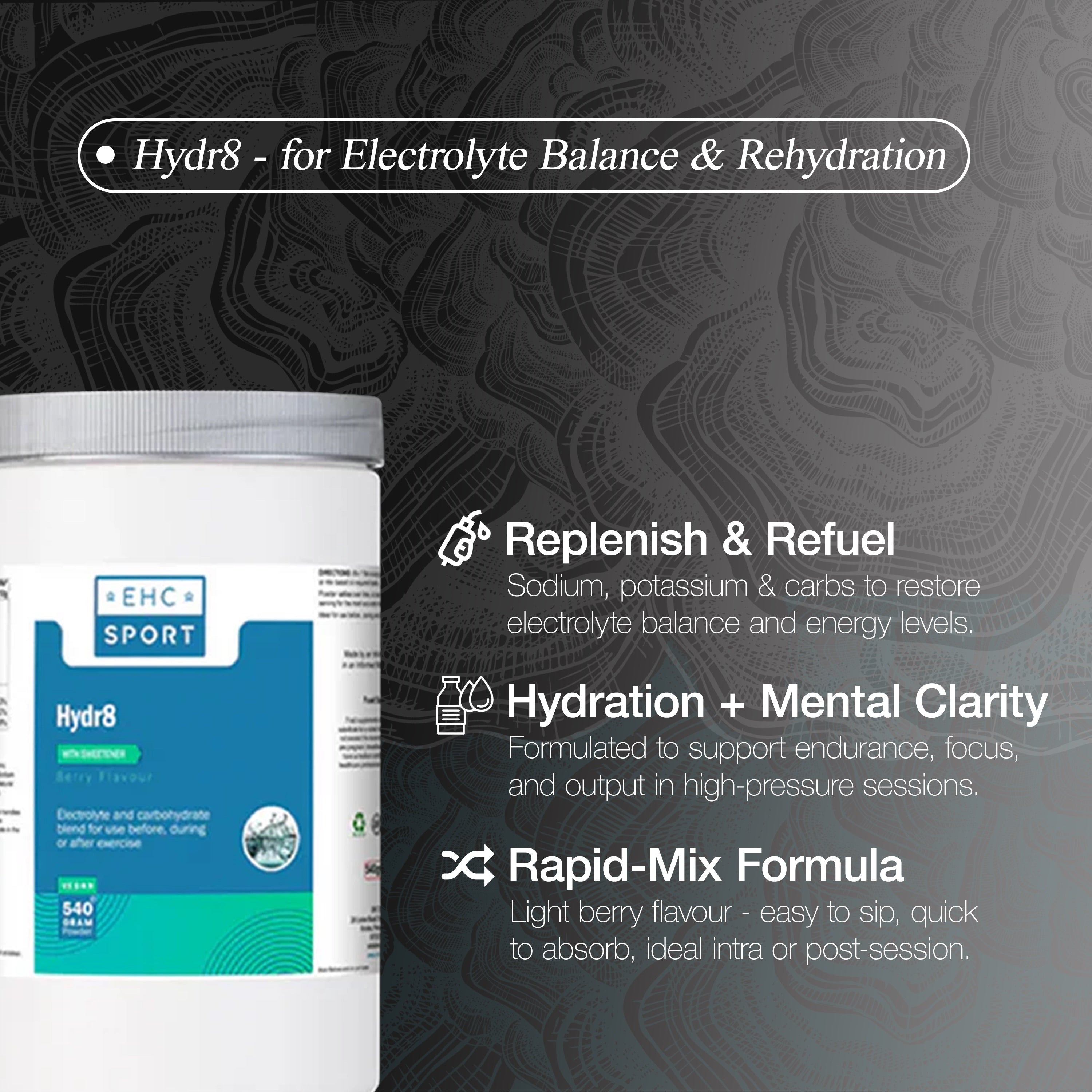 Hydr8 | Electrolyte Hydration - EHC Sport