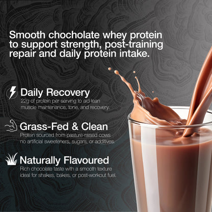 Natural Whey Protein 600g | Grass Fed Chocolate Flavour - EHC Sport